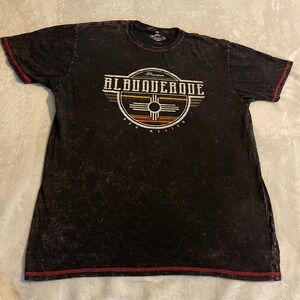 Premium 51 Albuquerque New Mexico Graphic T Shirt Mens Large Black Mineral Wash